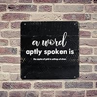 Custom Metal Tin Sign A Word Aptly Spoken Is Like Apples of Gold Wall Poster Tin Signs Christian Religious Church Garage Garden Coffee Bar Wall Decorations Serenity Prayer Religious Quotes Sign 12x12