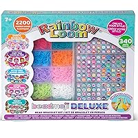 Rainbow Loom: Beadmoji Deluxe - DIY Rubber Band & Bead Bracelet Kit - Includes 2200 Bands & 340 Beads, Design & Create, Ages 7+