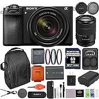 Sony Alpha a6700 Mirrorless Camera with 18-135mm Lens Bundle with Camera Backpack, Extra Battery & Charger Kit, 3PC Filter Kit, & More | Sony a6700