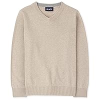 The Children's Place Boys' Long Sleeve Cotton V-Neck Sweater