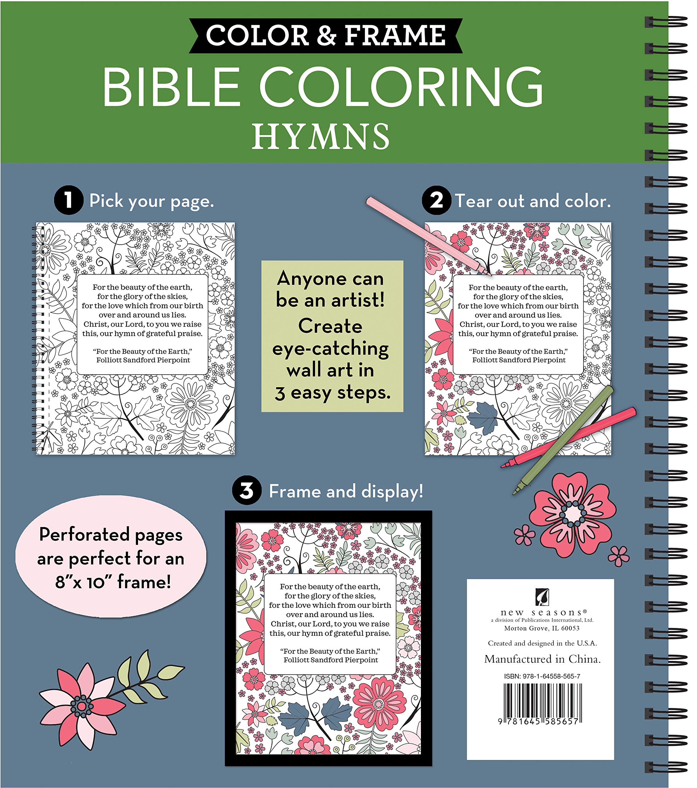 Color & Frame - Bible Coloring: Hymns (Adult Coloring Book)