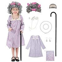 Cotton Girls 100 days of school costume Grandma dress Halloween Little Old Lady Costume for kids