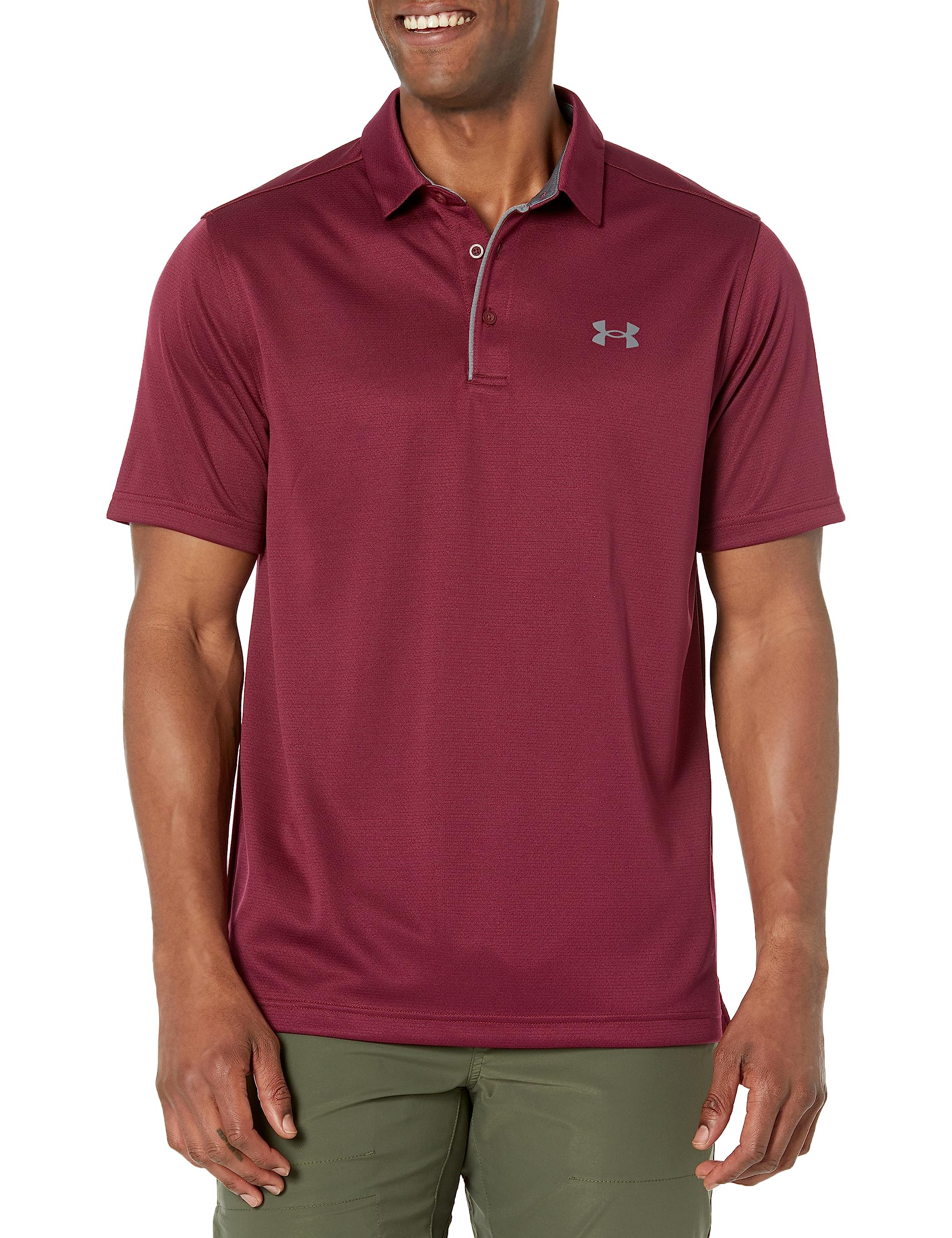Under Armour Men's Tech Golf Polo , Maroon (609)/Graphite , X-Large
