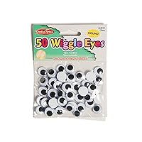 Creative Arts by Charles Leonard Wiggle Eyes, Round, 12mm, Black, 50/Bag (64512)