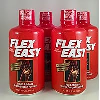 4-32 oz Bottle - Flexeasy Liquid Joint & Muscle Support Formula Plus 4 Free CA Healthy Coffee Samples with Ganoderma