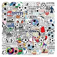 100 Pieces Soccer Stickers, Vinyl Soccer Team Gifts Water Bottle Stickers Pack, Soccer Gifts for Soccer Lovers,Soccer Gifts for Boys Soccer Party Favors, Soccer Decorations