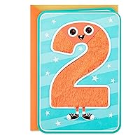 Hallmark 2nd Birthday Card for Kids (Fuzzy Number)