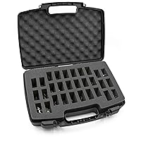 CASEMATIX Hard Shell Miniature Storage Travel Case - 30 Figurine Miniature Organizer and Miniatures Carrying Case with Foam Compatible with Roleplaying Minis