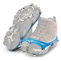 Yaktrax Ascent Anti-Slip Crampons: Aggressive Ice & Snow Traction Device, 16 Stainless-Steel Spikes, Perfect for Hiking, Fishing, Walking, Climbing, Mountaineering, For Men, Women, and Youth, (1 Pair)