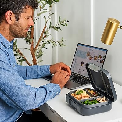  Bentgo® Modern - Versatile 4-Compartment Bento-Style Lunch Box,  Leak-Resistant, Ideal for On-the-Go Balanced Eating - BPA-Free, Matte  Finish and Ergonomic Design (Dark Gray): Home & Kitchen