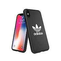 ADIDAS iPhone X/Xs Black/White Originals Molded Cell Phone Protective Case, Cute Case with Snap-On Design, Impact-Resistant Slim Phone Case