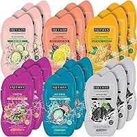 Facial Mask Variety Pack: Clay, Gel, Mud, & Peel-Off Skincare Masks, Hydrating, Detoxifying, Clearing, & Rejuvenating, For Healthy Skin, Trial Size & Travel-Friendly Sachets, 18 Count