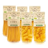 Morelli Organic Gluten Free Pasta from Italy - Trio of Corn Linguine Pasta and Rice & Corn Pacherri Pasta & Calamari Pasta - Wheat Free Organic Pasta Imported From Italy