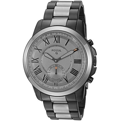 Fossil Q Men's Grant Stainless Steel Hybrid Smartwatch, Color: Grey (Model: FTW1139)