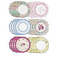 Pretty Floral Paper Plates | Mother's Day Afternoon Tea Party Decorations Truly Scrumptious Disposable Dishes For Birthday Baby Shower, Bridal Wedding, Made UK, Pretty, Pack of 24
