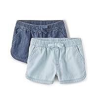 The Children's Place Baby Girls' and Toddler Pull on Chambray Shorts