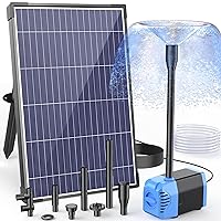 POPOSOAP Solar Fountain Pump, 12W Solar Powered Water Pump 160GPH Flow Adjustable, Solar Water Fountain Pump with 17Ft Cord Length for Ponds, Fish Tank, Wildlife Garden, Waterfall