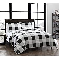 Buffalo Plaid 7pc Black and White Bed in a Bag