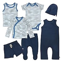 HonestBaby Multipack Gift Bundle Sets Mix Match Outfits 100% Organic Cotton for Newborn Infant Baby Boys, Girls, Unisex