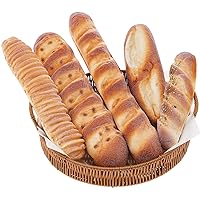5pcs Large Realistic Fake Bread Set Artificial Food for Decoration Home Kitchen Party Display Faux Long Baguette Caterpillar Props