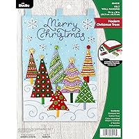 Bucilla Felt Applique Wall Hanging Kit, Modern Christmas Trees, Perfect for DIY Arts and Crafts, 89453E