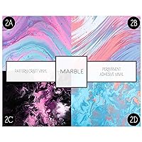 Marble Vinyl Permanent Adhesive Vinyl 651 Ombre Patterns Works Great with Craft Cutters 12 x 12 (2A, 6)