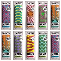 Twisted Hemp Wraps Natural Cigarette Rolling Papers 4 Wraps Per Sleeve | Pack of 12 | 48 Wraps Total (Variety Pack)