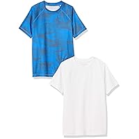 Amazon Essentials Boys and Toddlers' UPF 50+ Short-Sleeve Swim Shirt