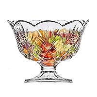Elegant Large Crystal Punch Bowl, Premium Quality Serving Bowl, Centerpiece For Home, Office, Wedding Decor, Fruit, Snack, Dessert, Server