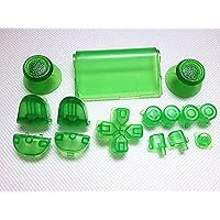 Gametown Joysticks Thumbsticks Dpad R1 L1 R2 L2 Trigger Buttons Set + 2X Springs for PS4 Controller DualShock 4 Color Transparent Clear Green