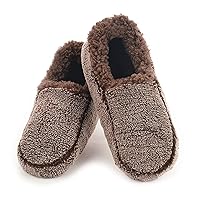 Snoozies Mens Two Tone Fleece Lined Slippers - Comfortable Slippers for Men