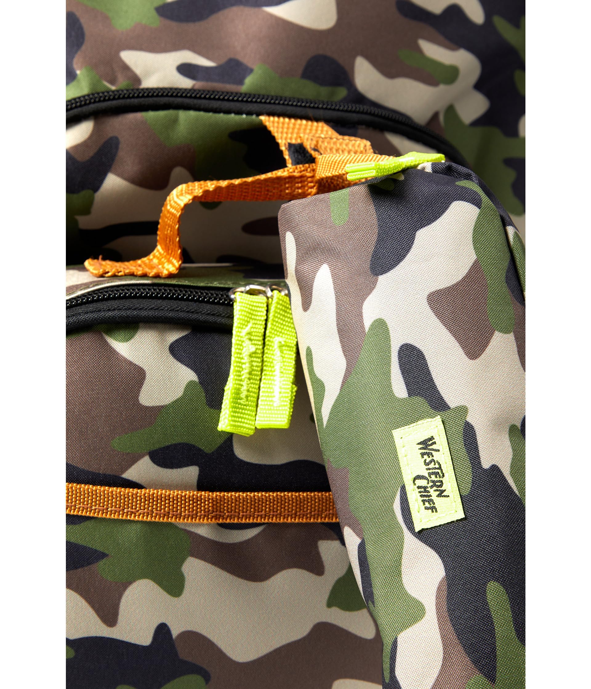 Western Chief Multi Compartment Backpack Bundle w/Lunch Box & Pencil Pouch Camo One Size