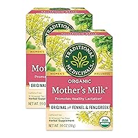 Traditional Medicinals Organic Mother’s Milk Herbal Tea, Promotes Healthy Lactation, (Pack of 2) - 32 Tea Bags Total
