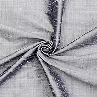 Silver Gray 100% Pure Silk Fabric by The Yard, 41 inches or 104 cm Width, 1 Continuous Yard Gray Silk Fabric, Pure Silk Dupioni Bridal Dress Upholstery Curtain Wholesale Fabric