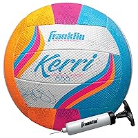 Franklin Sports Kerri Walsh Beach + Outdoor Volleyball - Official Size + Weight - Soft Cover Volleyball for Kids + Adults - with Pump + Needle Included