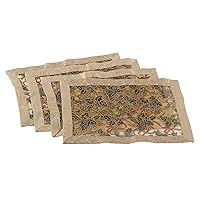 SARO LIFESTYLE XJ378.GL1420B Golden Collection Printed Christmas Placemat (Set of 4), 14