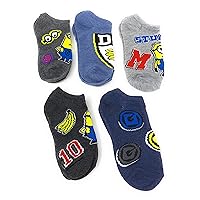 Despicable Me Boys' Minions 5 Pack No Show Socks