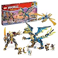 LEGO 71796 Ninjago Elemental Dragon Against Empress Mech Building Toy with Dragon Action Figure Flyer Ninja and 6 Minifigures Collectible Gift for Boys and Girls