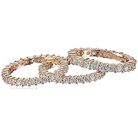 Amazon Collection Cubic Zirconia All-Around Band Stacking Ring Set