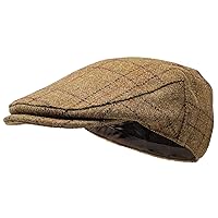 Borges & Scott Woodsman Peaked Cap - Fully Waterproof - Yorkshire Tweed Flat Cap - 100% Wool Outer