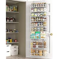 Moforoco White 9-Tier Over The Door Pantry Organizer, Pantry Organization And Storage, Metal Hanging Spice Rack Shelves Door, Home & Kitchen Essentials, Laundry Room Bathroom Organization