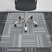 Office Chair Mat for Low Pile Carpeted Floors - 45” x 53” Clear Carpet Chair Mats for Home & Office, Studded Floor Mat for Office Chair on Carpet