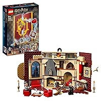 LEGO 76409 Harry Potter Flag Gryffindor, Shared Room with Hogwarts Castle, Toy with 3 Minifigures and Wall Decoration for Children, Travel Set