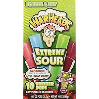 Warheads Extreme Sour Freezer Pops Freeze and Eat 10 Pops Pack of 2 (20 Pops Total)