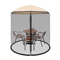 Pure Garden 82-5677C Netting for Patio Table Umbrella, Garden Deck Furniture-Zippered Mesh Enclosure Cover, 7.5', Black
