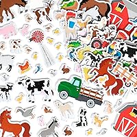 READY 2 LEARN Foam Stickers - Farm - Pack of 180 - Self-Adhesive Stickers for Kids - 3D Puffy Farm Stickers for Laptops, Party Favors and Crafts