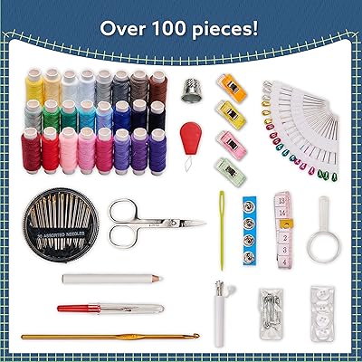  ARTIKA Sewing Kit for Adults and Beginners - Needle and Thread  Kit with Sewing Accessories and Portable Case for Travel, Family with  Scissors, Thimble, Thread, Tape Measure etc（106 PCS）