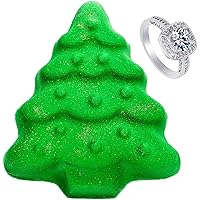 Jackpot Candles Bath Bomb with Size 10 Ring Inside Christmas Tree Large Made in USA