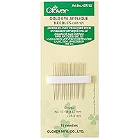 Clover Gold Eye Applique Needles-Size 12, 1 Count (Pack of 1)