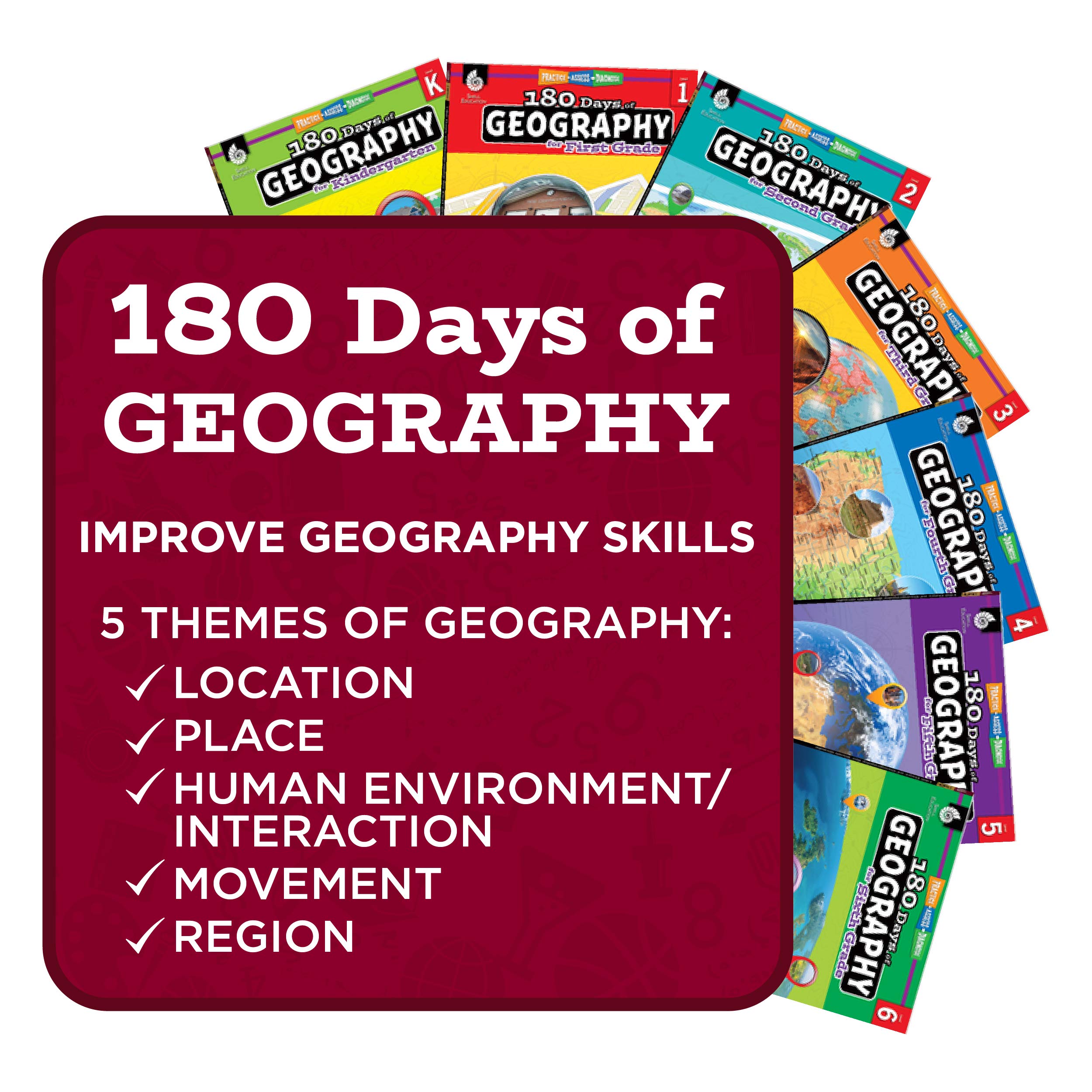 180 Days of Social Studies: Grade 6 - Daily Geography Workbook for Classroom and Home, Cool and Fun Practice, Elementary School Level Activities ... to Build Skills (Practice, Assess, Diagnose)